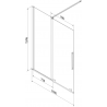 Mexen Velar parawan nawannowy 2-skrzydłowy rozsuwany 150 x 150 cm, grafit, chrom - 896-150-000-41-01