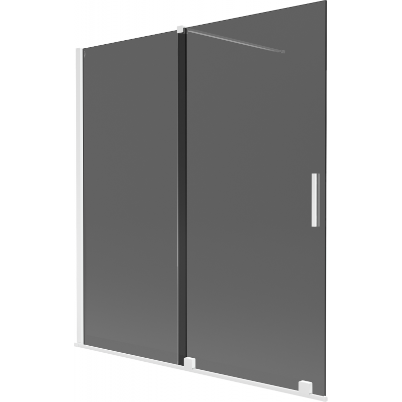 Mexen Velar parawan nawannowy 2-skrzydłowy rozsuwany 150 x 150 cm, grafit, biały - 896-150-000-41-20