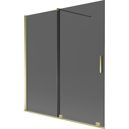 Mexen Velar parawan nawannowy 2-skrzydłowy rozsuwany 150 x 150 cm, grafit, złoty - 896-150-000-41-50