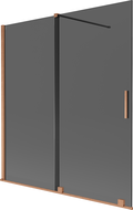 Mexen Velar parawan nawannowy 2-skrzydłowy rozsuwany 150 x 150 cm, grafit, miedź szczotkowana - 896-150-000-41-65