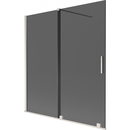 Mexen Velar parawan nawannowy 2-skrzydłowy rozsuwany 150 x 150 cm, grafit, nikiel szczotkowany - 896-150-000-41-97