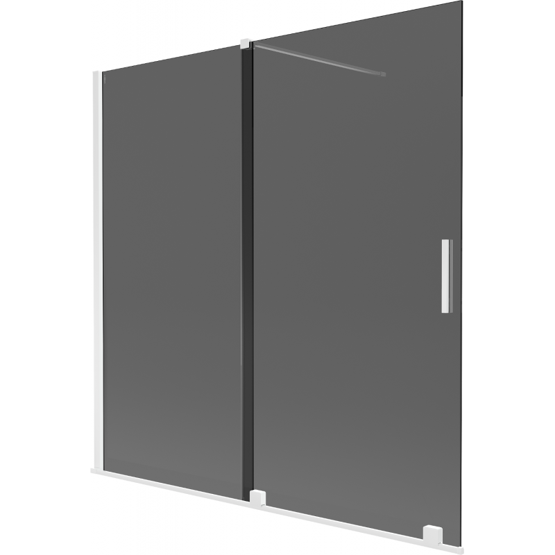 Mexen Velar parawan nawannowy 2-skrzydłowy rozsuwany 160 x 150 cm, grafit, biały - 896-160-000-41-20
