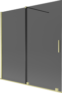Mexen Velar parawan nawannowy 2-skrzydłowy rozsuwany 160 x 150 cm, grafit, złoty szczotkowany - 896-160-000-41-55