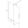 Mexen Velar parawan nawannowy 2-skrzydłowy rozsuwany 170 x 150 cm, grafit, chrom - 896-170-000-41-01