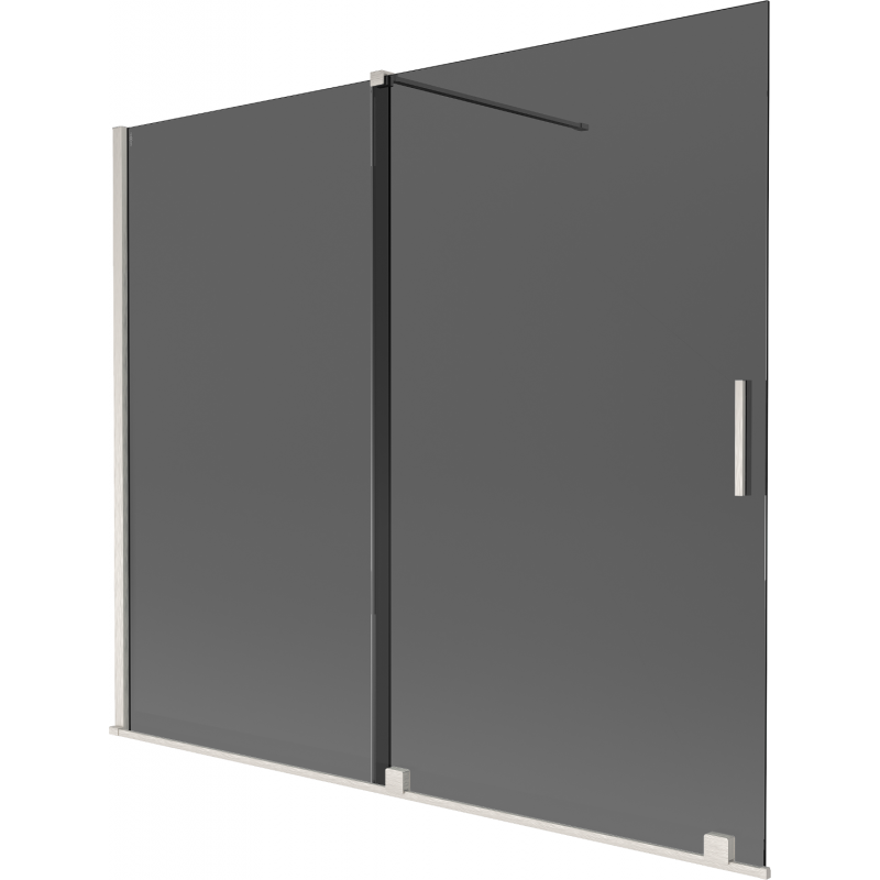 Mexen Velar parawan nawannowy 2-skrzydłowy rozsuwany 180 x 150 cm, grafit, nikiel szczotkowany - 896-180-000-41-97