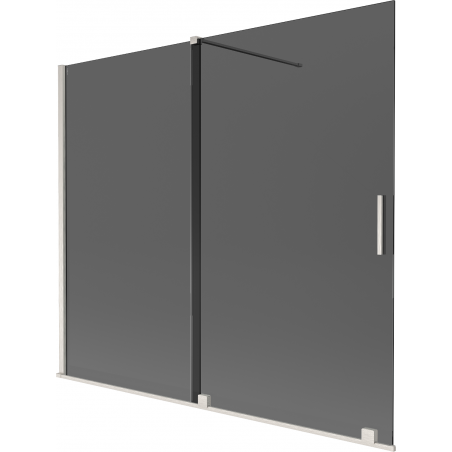Mexen Velar parawan nawannowy 2-skrzydłowy rozsuwany 180 x 150 cm, grafit, nikiel szczotkowany - 896-180-000-41-97