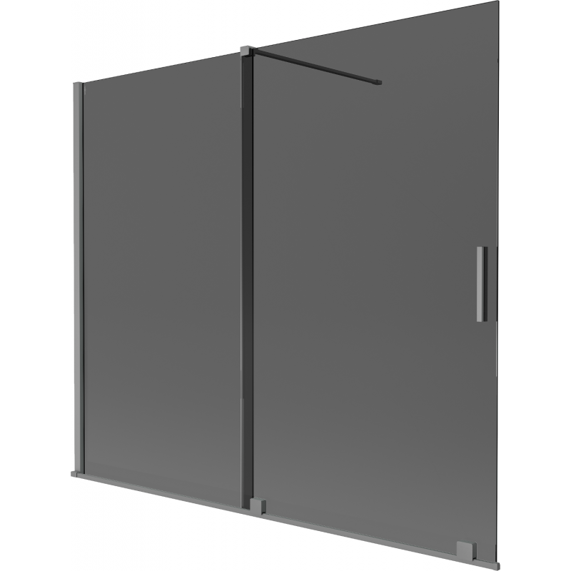 Mexen Velar parawan nawannowy 2-skrzydłowy rozsuwany 180 x 150 cm, grafit, gun metal - 896-180-000-41-95