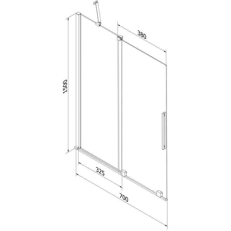 Mexen Velar parawan nawannowy 2-skrzydłowy rozsuwany 70 x 150 cm, szron, chrom - 896-070-000-31-01