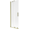 Mexen Velar parawan nawannowy 2-skrzydłowy rozsuwany 70 x 150 cm, szron, złoty szczotkowany - 896-070-000-31-55