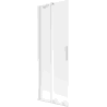 Mexen Velar parawan nawannowy 2-skrzydłowy rozsuwany 75 x 150 cm, szron, biały - 896-075-000-31-20