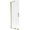Mexen Velar parawan nawannowy 2-skrzydłowy rozsuwany 75 x 150 cm, szron, złoty - 896-075-000-31-50