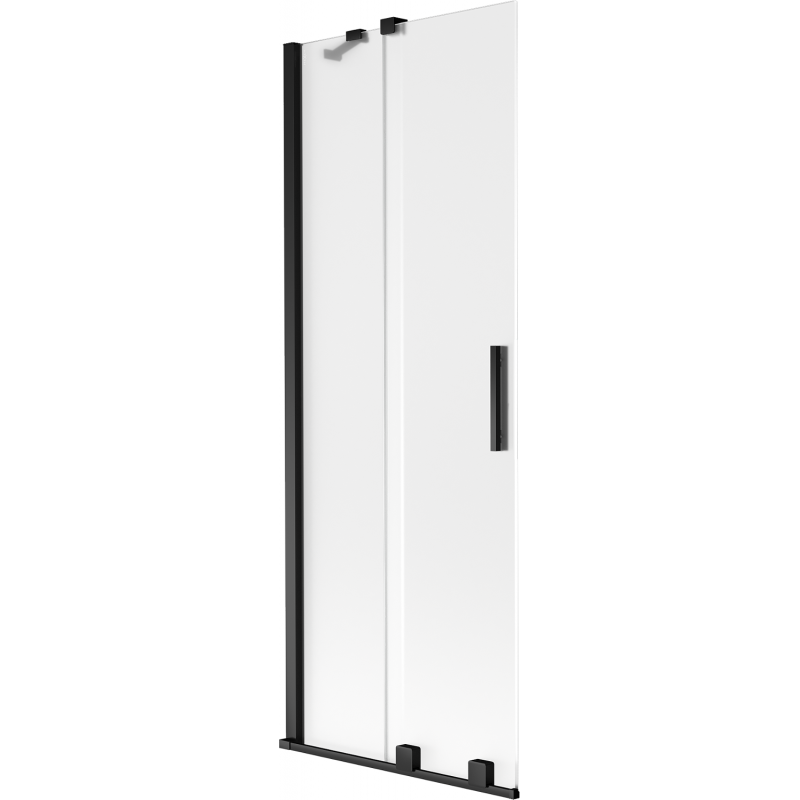 Mexen Velar parawan nawannowy 2-skrzydłowy rozsuwany 75 x 150 cm, szron, czarny - 896-075-000-31-70