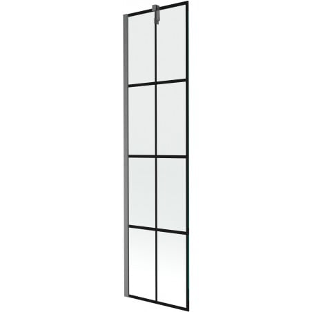 Mexen Next parawan nawannowy 1-skrzydłowy 50 x 150 cm, czarna kratka, gun gray szczotkowany - 895-050-000-00-77-66