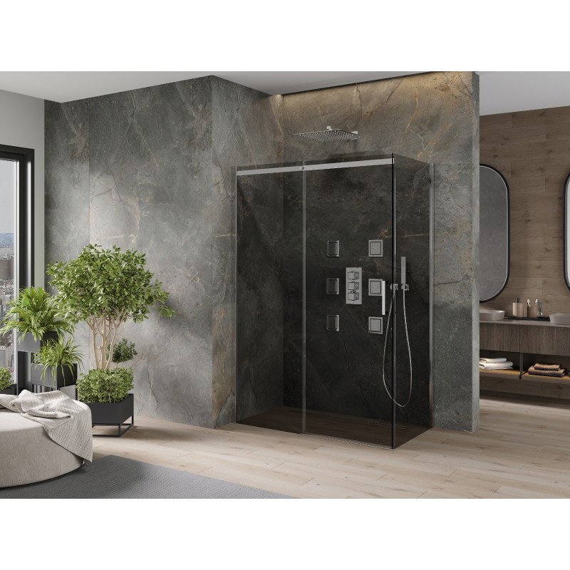 Mexen Omega kabina prysznicowa rozsuwana 160 x 80 cm, grafit, chrom - 825-160-080-01-40