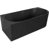 Mexen Gia wanna wolnostojąca narożna ryflowana lewa 170 x 80 cm, czarna mat, przelew czarny - 52701708071L-70