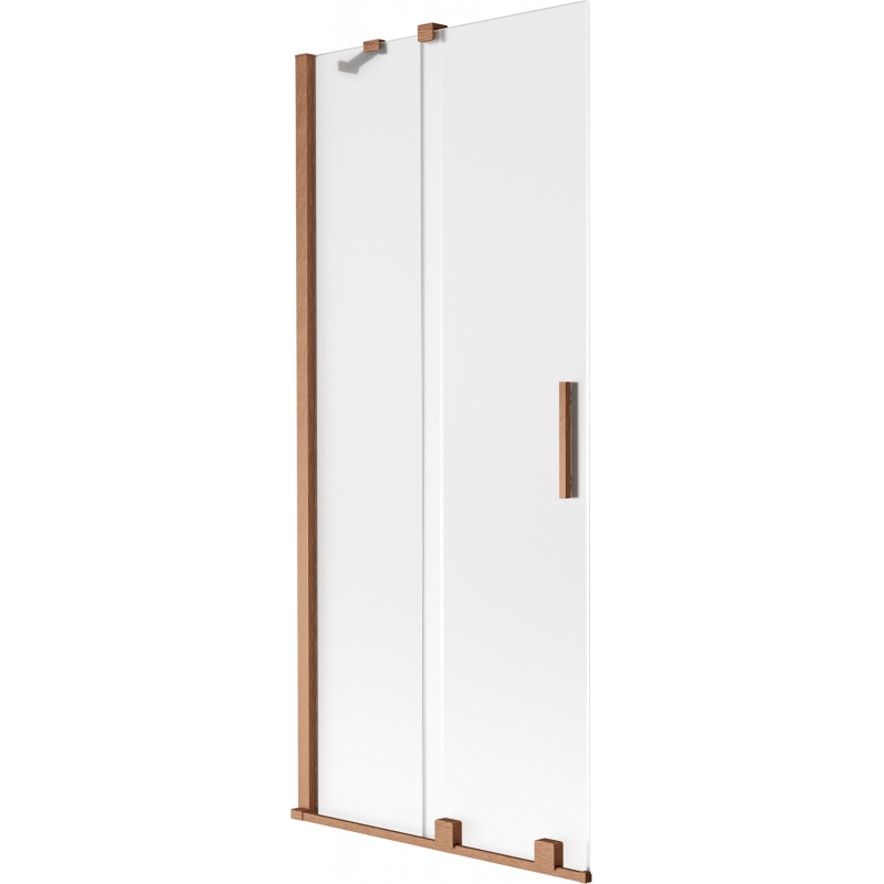 Mexen Velar parawan nawannowy 2-skrzydłowy rozsuwany 80 x 150 cm, szron, miedź szczotkowana - 896-080-000-31-65