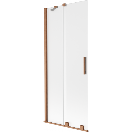 Mexen Velar parawan nawannowy 2-skrzydłowy rozsuwany 80 x 150 cm, szron, miedź szczotkowana - 896-080-000-31-65
