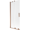 Mexen Velar parawan nawannowy 2-skrzydłowy rozsuwany 85 x 150 cm, szron, różowe złoto - 896-085-000-31-60