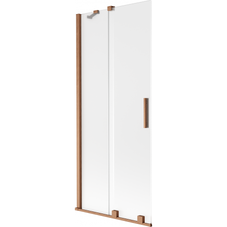 Mexen Velar parawan nawannowy 2-skrzydłowy rozsuwany 85 x 150 cm, szron, miedź szczotkowana - 896-085-000-31-65