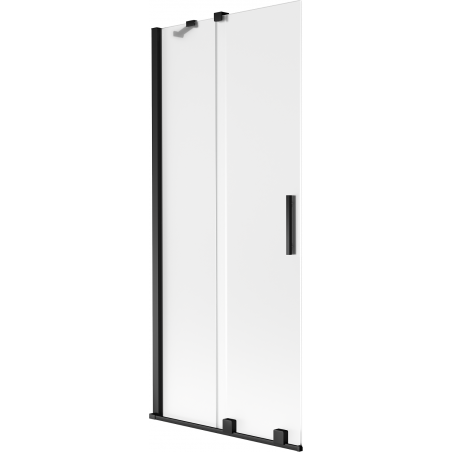 Mexen Velar parawan nawannowy 2-skrzydłowy rozsuwany 85 x 150 cm, szron, czarny - 896-085-000-31-70