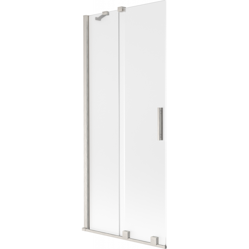 Mexen Velar parawan nawannowy 2-skrzydłowy rozsuwany 85 x 150 cm, szron, nikiel szczotkowany - 896-085-000-31-97