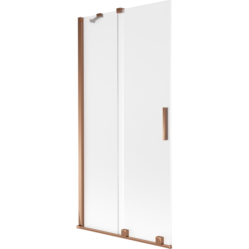 Mexen Velar parawan nawannowy 2-skrzydłowy rozsuwany  90 x 150 cm, szron, różowe złoto - 896-090-000-31-60