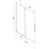 Mexen Velar parawan nawannowy 2-skrzydłowy rozsuwany 95 x 150 cm, szron, różowe złoto - 896-095-000-31-60