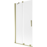 Mexen Velar parawan nawannowy 2-skrzydłowy rozsuwany 95 x 150 cm, szron, złoty - 896-095-000-31-50