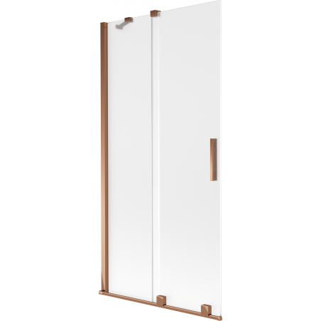 Mexen Velar parawan nawannowy 2-skrzydłowy rozsuwany 95 x 150 cm, szron, różowe złoto - 896-095-000-31-60