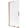 Mexen Velar parawan nawannowy 2-skrzydłowy rozsuwany 95 x 150 cm, szron, różowe złoto - 896-095-000-31-60