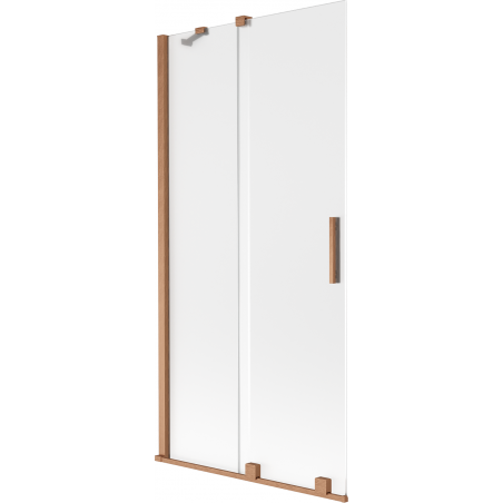 Mexen Velar parawan nawannowy 2-skrzydłowy rozsuwany 95 x 150 cm, szron, miedź szczotkowana - 896-095-000-31-65