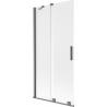 Mexen Velar parawan nawannowy 2-skrzydłowy rozsuwany 95 x 150 cm, szron, gun gray szczotkowany - 896-095-000-31-66