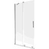 Mexen Velar parawan nawannowy 2-skrzydłowy rozsuwany 100 x 150 cm, szron, chrom - 896-100-000-31-01