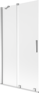 Mexen Velar parawan nawannowy 2-skrzydłowy rozsuwany 100 x 150 cm, szron, chrom - 896-100-000-31-01