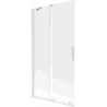 Mexen Velar parawan nawannowy 2-skrzydłowy rozsuwany 100 x 150 cm, szron, biały - 896-100-000-31-20