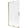 Mexen Velar parawan nawannowy 2-skrzydłowy rozsuwany 100 x 150 cm, szron, złoty - 896-100-000-31-50