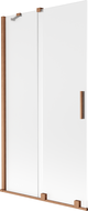 Mexen Velar parawan nawannowy 2-skrzydłowy rozsuwany 100 x 150 cm, szron, miedź szczotkowana - 896-100-000-31-65