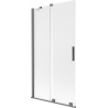 Mexen Velar parawan nawannowy 2-skrzydłowy rozsuwany 100 x 150 cm, szron, gun metal - 896-100-000-31-95