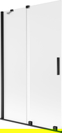 Mexen Velar parawan nawannowy 2-skrzydłowy rozsuwany 110 x 150 cm, szron, czarny - 896-110-000-31-70