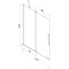 Mexen Velar parawan nawannowy 2-skrzydłowy rozsuwany 110 x 150 cm, szron, czarny - 896-110-000-31-70