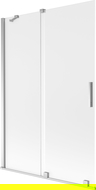 Mexen Velar parawan nawannowy 2-skrzydłowy rozsuwany 120 x 150 cm, szron, chrom - 896-120-000-31-01