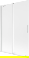 Mexen Velar parawan nawannowy 2-skrzydłowy rozsuwany 120 x 150 cm, szron, biały - 896-120-000-31-20