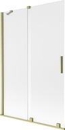 Mexen Velar parawan nawannowy 2-skrzydłowy rozsuwany 120 x 150 cm, szron, złoty szczotkowany - 896-120-000-31-55