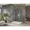 Mexen Omega kabina prysznicowa rozsuwana 100 x 80 cm, transparent, chrom + brodzik Flat - 825-100-080-01-00-4010