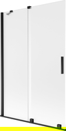 Mexen Velar parawan nawannowy 2-skrzydłowy rozsuwany 120 x 150 cm, szron, czarny - 896-120-000-31-70