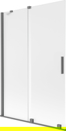 Mexen Velar parawan nawannowy 2-skrzydłowy rozsuwany 120 x 150 cm, szron, gun metal - 896-120-000-31-95