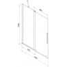 Mexen Velar parawan nawannowy 2-skrzydłowy rozsuwany 130 x 150 cm, szron, czarny - 896-130-000-31-70