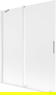 Mexen Velar parawan nawannowy 2-skrzydłowy rozsuwany 140 x 150 cm, szron, biały - 896-140-000-31-20