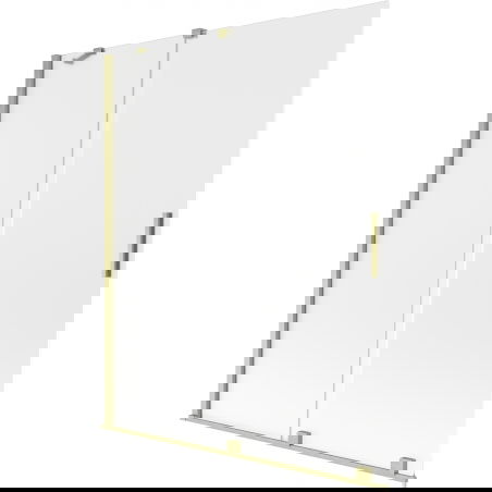 Mexen Velar parawan nawannowy 2-skrzydłowy rozsuwany 140 x 150 cm, szron, złoty szczotkowany - 896-140-000-31-55
