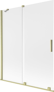 Mexen Velar parawan nawannowy 2-skrzydłowy rozsuwany 140 x 150 cm, szron, złoty szczotkowany - 896-140-000-31-55
